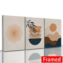 GobekUsa Abstract Orange Leaf Posters Set - Boho Home Wall Art