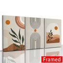 GobekUsa Abstract Orange Leaf Posters Set - Boho Home Wall Art