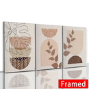 GobekUsa Abstract Orange Leaf Posters Set - Boho Home Wall Art