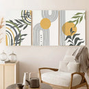 GobekUsa Abstract Orange Leaf Posters Set - Boho Home Wall Art