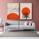 GobekUsa Abstract Winter Landscape Canvas Print - Nordic Style