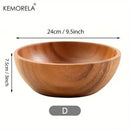 GobekUsa Acacia Wooden Salad Bowl - Anti-scalding Wooden Bowl for Fruit, Vegetables, and Ice Cream