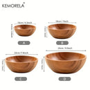 GobekUsa Acacia Wooden Salad Bowl - Anti-scalding Wooden Bowl for Fruit, Vegetables, and Ice Cream