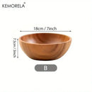 GobekUsa Acacia Wooden Salad Bowl - Anti-scalding Wooden Bowl for Fruit, Vegetables, and Ice Cream