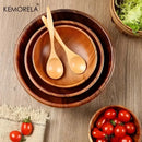 GobekUsa Acacia Wooden Salad Bowl - Anti-scalding Wooden Bowl for Fruit, Vegetables, and Ice Cream
