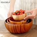 GobekUsa Acacia Wooden Salad Bowl - Anti-scalding Wooden Bowl for Fruit, Vegetables, and Ice Cream