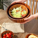 GobekUsa Acacia Wooden Salad Bowl - Anti-scalding Wooden Bowl for Fruit, Vegetables, and Ice Cream