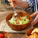 GobekUsa Acacia Wooden Salad Bowl - Anti-scalding Wooden Bowl for Fruit, Vegetables, and Ice Cream
