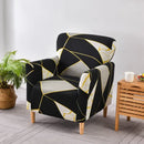 Marble pattern gray & white accent chair cover – living room slipcover by Decorbites