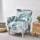 Marble pattern gray & white accent chair cover – living room slipcover by Decorbites