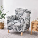 Marble pattern gray & white accent chair cover – living room slipcover by Decorbites