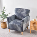 Marble pattern gray & white accent chair cover – living room slipcover by Decorbites