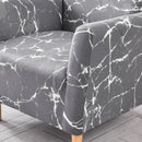 Marble pattern gray & white accent chair cover – living room slipcover by Decorbites