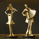 GobekUsa Accordion Musician Resin Sculpture for Aesthetic Room Decor