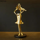 GobekUsa Accordion Musician Resin Sculpture for Aesthetic Room Decor