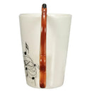 White and yellow acoustic guitar mug kitchen ceramic music cup by Decorbites