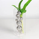Modern gold & silver acrylic ball vase stack living room decor by Decorbites