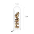Modern gold & silver acrylic ball vase stack living room decor by Decorbites