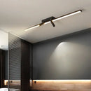 GobekUsa Acrylic Black Strip LED Chandeliers for Indoor Living Dining Room