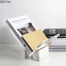 GobekUsa Acrylic Bookshelf Marble Base Organizer Modern Home Decor Shelf Magazine Holder