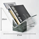 GobekUsa Acrylic Bookshelf Marble Base Organizer Modern Home Decor Shelf Magazine Holder