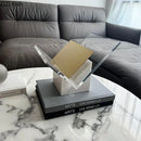 GobekUsa Acrylic Bookshelf Marble Base Organizer Modern Home Decor Shelf Magazine Holder