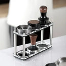 Clear acrylic coffee bar powder press rack kitchen utensil stand by Decorbites