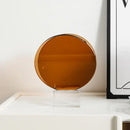 GobekUsa Acrylic Crystal Bookshelf Magazine Rack Geometric Circular Ornaments Amber Figurines