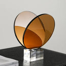 GobekUsa Acrylic Crystal Bookshelf Magazine Rack Geometric Circular Ornaments Amber Figurines