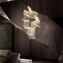 GobekUsa Acrylic Deluxe Staircase Chandelier - Villa, Lobby, Living Room Decor Lighting