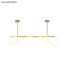 GobekUsa Acrylic Flex Tube Suspension Light: Minimalist LED Island Lamp in Gold with Linear Arm - Warm/White/Natural Light