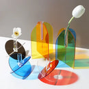 Contemporary rainbow acrylic flower vase living room floral container by Decorbites