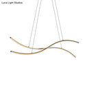 GobekUsa Acrylic Linear Island Pendant Lighting - Simple LED Chandelier Light in Gold - Warm/White Light - 31.5"/39"/47" Width