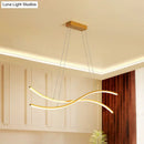 GobekUsa Acrylic Linear Island Pendant Lighting - Simple LED Chandelier Light in Gold - Warm/White Light - 31.5"/39"/47" Width