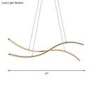 GobekUsa Acrylic Linear Island Pendant Lighting - Simple LED Chandelier Light in Gold - Warm/White Light - 31.5"/39"/47" Width