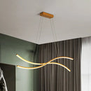 GobekUsa Acrylic Linear Island Pendant Lighting - Simple LED Chandelier Light in Gold - Warm/White Light - 31.5"/39"/47" Width
