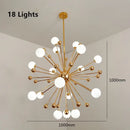 GobekUsa Acrylic Molecule Chandelier Golden Kitchen Restaurant Lighting Sputnik Globe Lamp