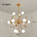 GobekUsa Acrylic Molecule Chandelier Golden Kitchen Restaurant Lighting Sputnik Globe Lamp