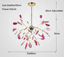 GobekUsa Agate Branch Chandelier - Nordic Glass LED Globe for Bedroom, Kitchen, Dining Room