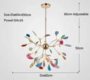 GobekUsa Agate Branch Chandelier - Nordic Glass LED Globe for Bedroom, Kitchen, Dining Room