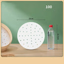 White perforated bamboo air fryer steamer liners kitchen baking papers by Decorbites
