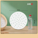 White perforated bamboo air fryer steamer liners kitchen baking papers by Decorbites