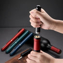 Black and silver air pump corkscrew wine opener dining room tool by Decorbites