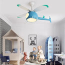 GobekUsa Aircraft Ceiling Fan Chandelier LED Light Remote Dimming Fixture