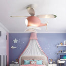 GobekUsa Aircraft Ceiling Fan Chandelier LED Light Remote Dimming Fixture