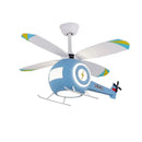 GobekUsa Aircraft LED Ceiling Fan Light Remote Dimming Chandelier for Kids Bedroom