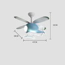 GobekUsa Aircraft LED Chandelier Ceiling Fan Light Remote Dimming Kids Room Bedroom Decor