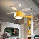 GobekUsa Aircraft LED Chandelier Ceiling Fan Light Remote Dimming Kids Room Bedroom Decor