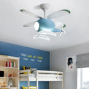 GobekUsa Aircraft LED Chandelier Ceiling Fan Light Remote Dimming Kids Room Bedroom Decor