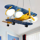 GobekUsa Airplane Chandelier Kids LED Lights Cartoon Boys Bedroom Cute Gift